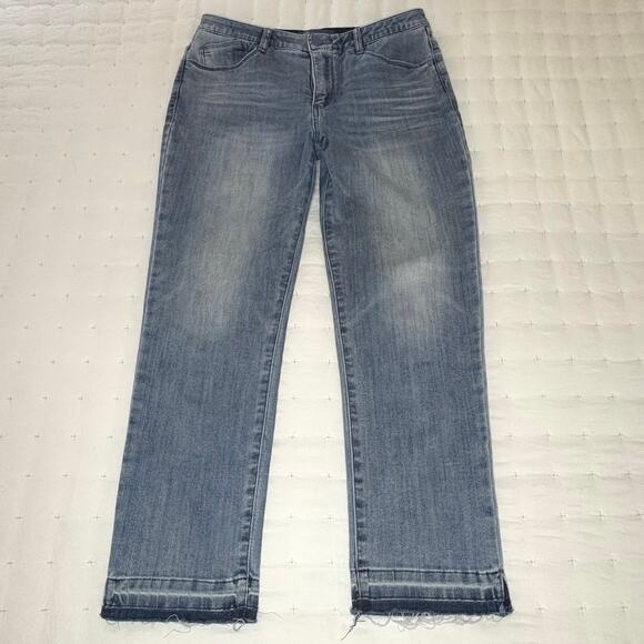 Democracy "Ab"solution Mid Rise Straight Leg Stretch Denim Jeans Women's 10 Blue - Picture 1 of 12
